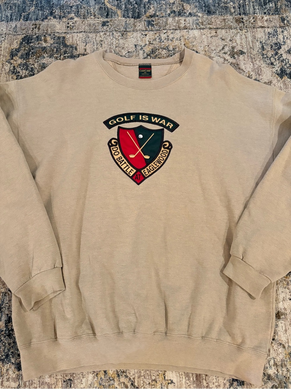 VTG 90s Cross Creek Golf Is War Eaglewood Crewneck Sweatshirt Mens XXL